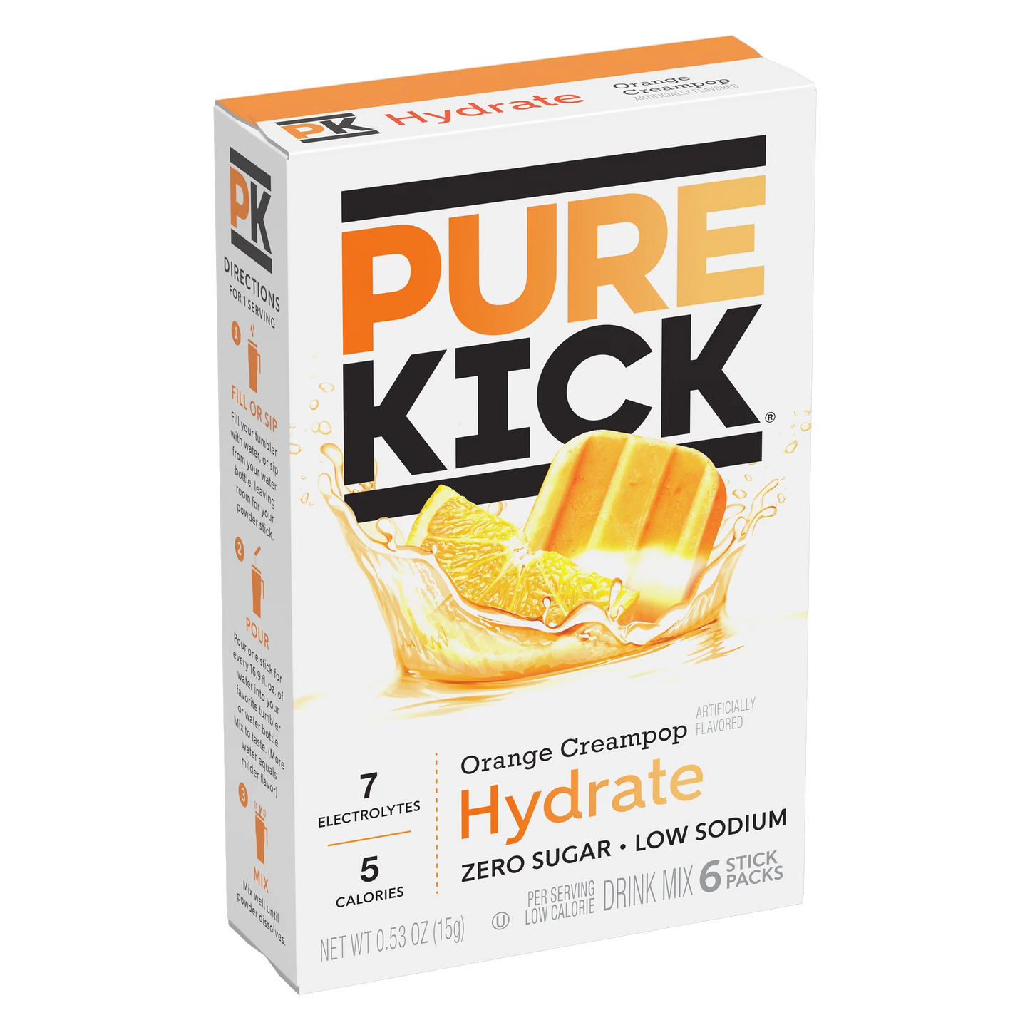 Pure Kick Singles To Go Drink Mix Sachets Orange Creampop (12 x 6ct)
