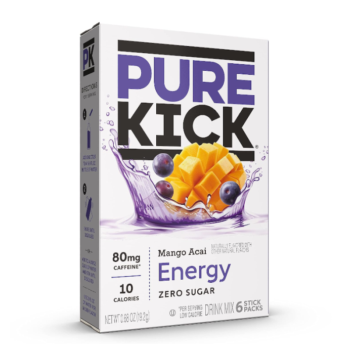 Pure Kick Singles To Go Drink Mix Sachets Mango Açai (12 x 6ct)