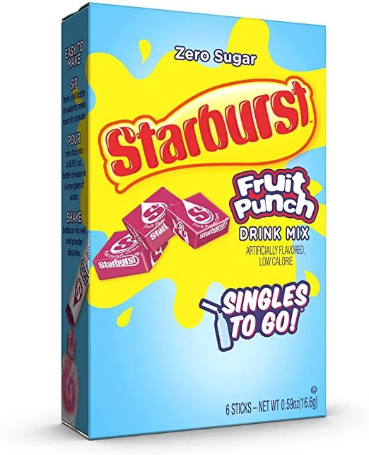 Starburst Singles To Go Drink Mix Sachets Fruit Punch (12 x 6ct)