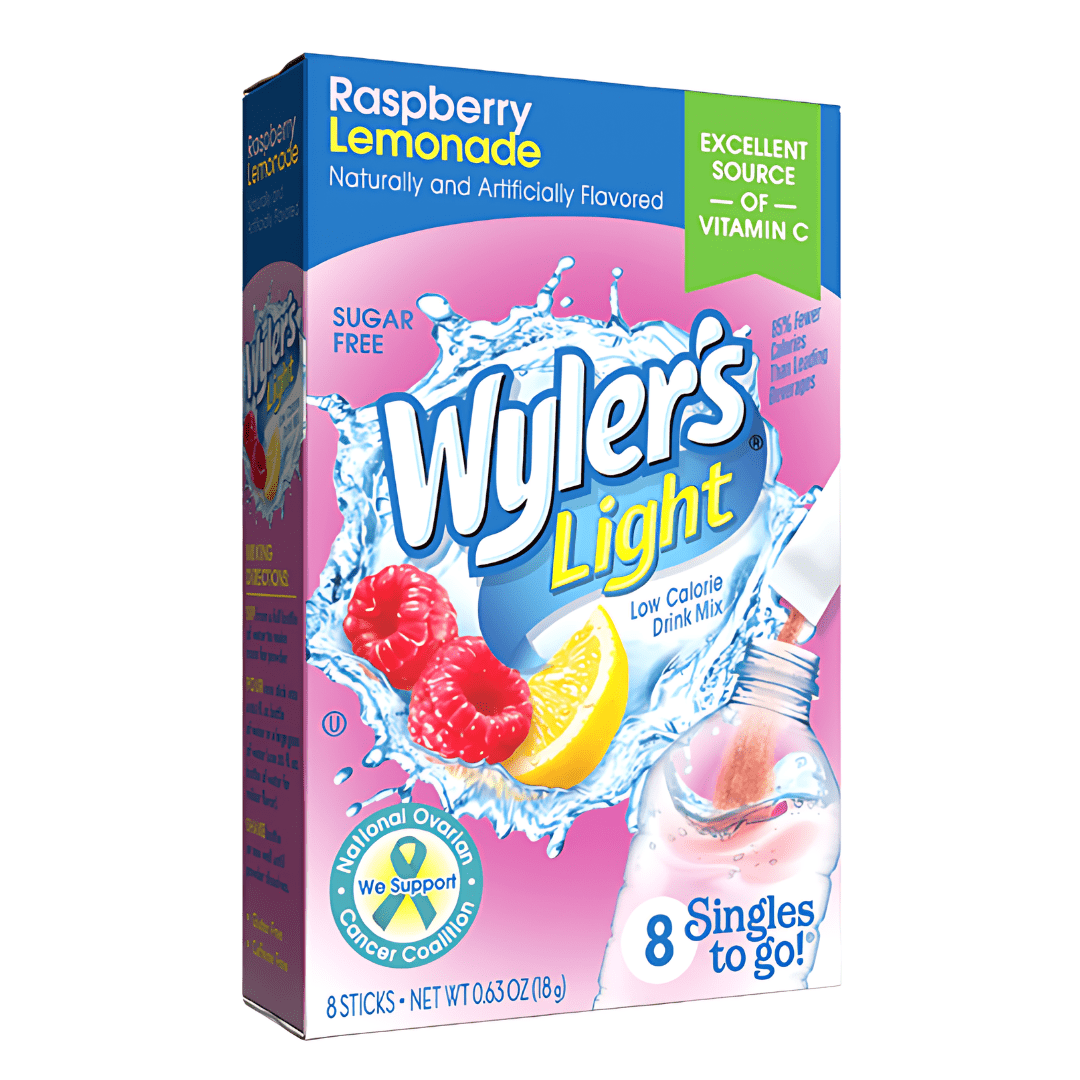 Wylers Light Singles To Go Drink Mix Sachets Raspberry Lemonade (12 x 6ct)