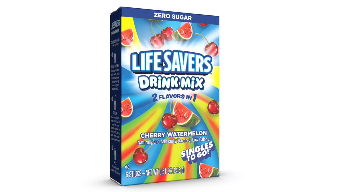 Lifesavers 2 in 1 Singles To Go Drink Mix Sachets Cherry Watermelon (12 x 6ct)