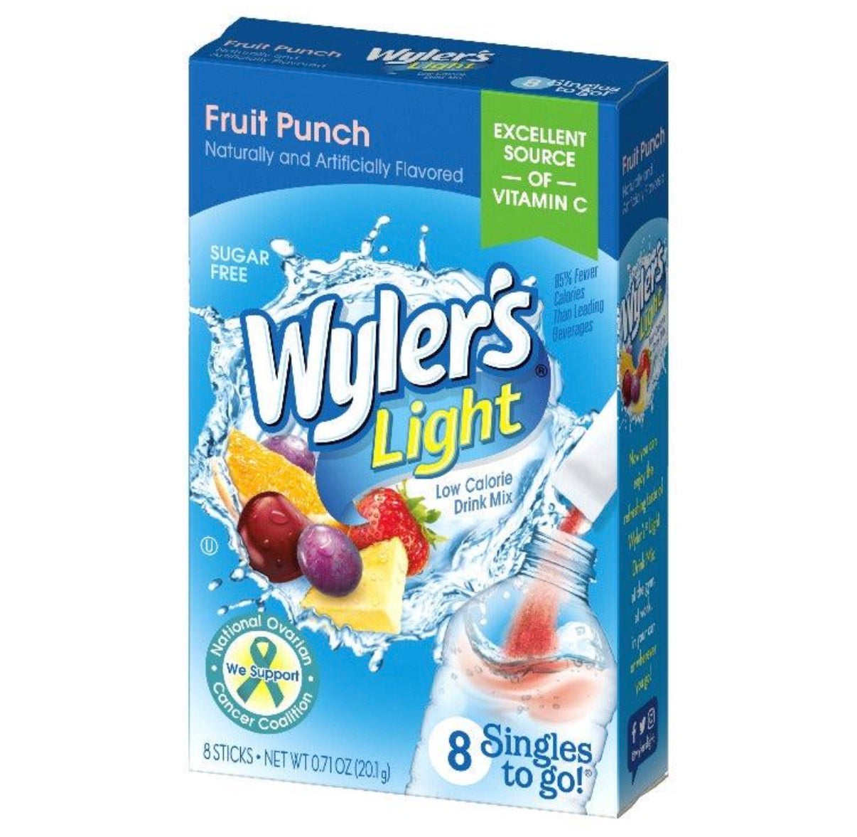 Wylers Light Singles To Go Drink Mix Sachets Fruit Punch  (12 x 8ct)