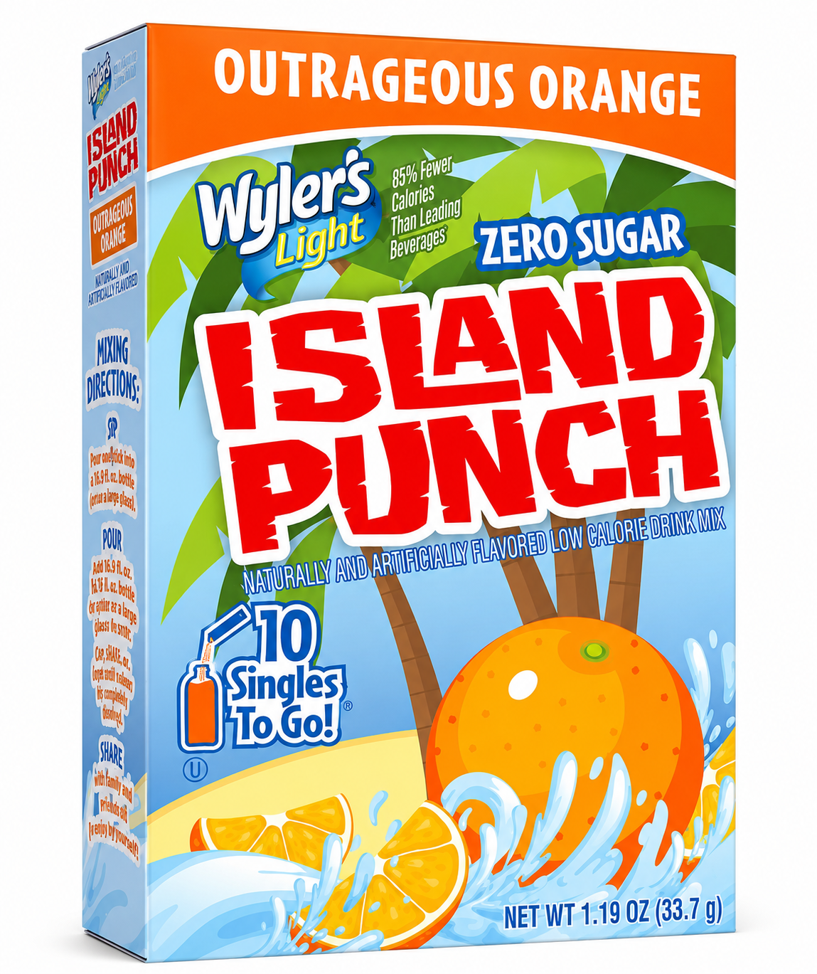 Wylers Light Singles To Go Drink Mix Sachets Island Punch  (12 x 10ct)