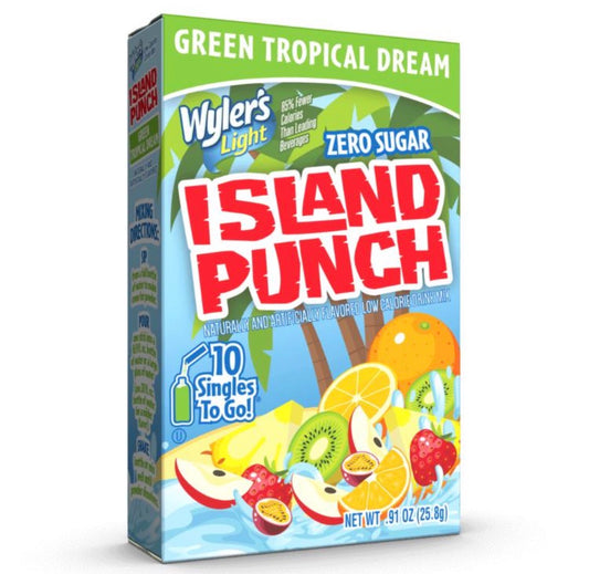Wylers Light Singles To Go Drink Mix Sachets Green Tropical Dream (12 x 10ct)
