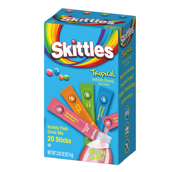 Skittles Tropical Singles To Go Drink Mix Sachets (20 x 6ct)