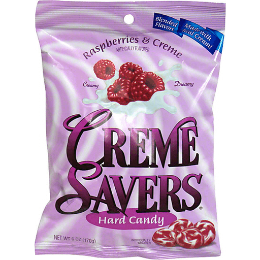 Creme Savers Hard Candy Raspberries & Creme 3oz (85g) - 12CT