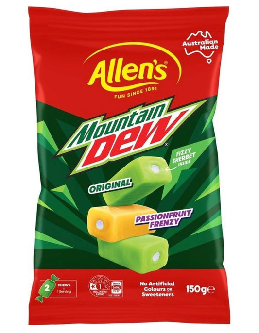 Allen’s Mountain Dew Chews (12 x 150g) (Australia)
