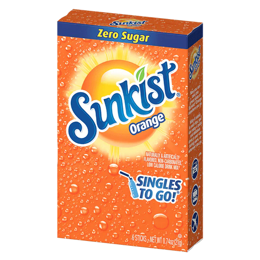 Sunkist Singles To Go Drink Mix Sachets Orange (12 x 6ct)