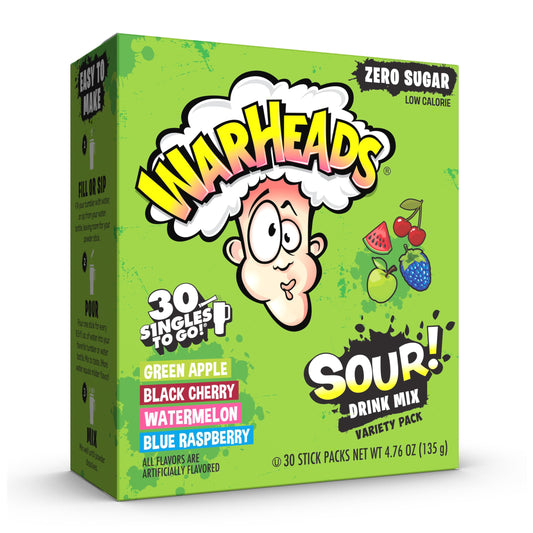 Warheads Singles To Go Drink Mix Sachets (6 x 30ct)