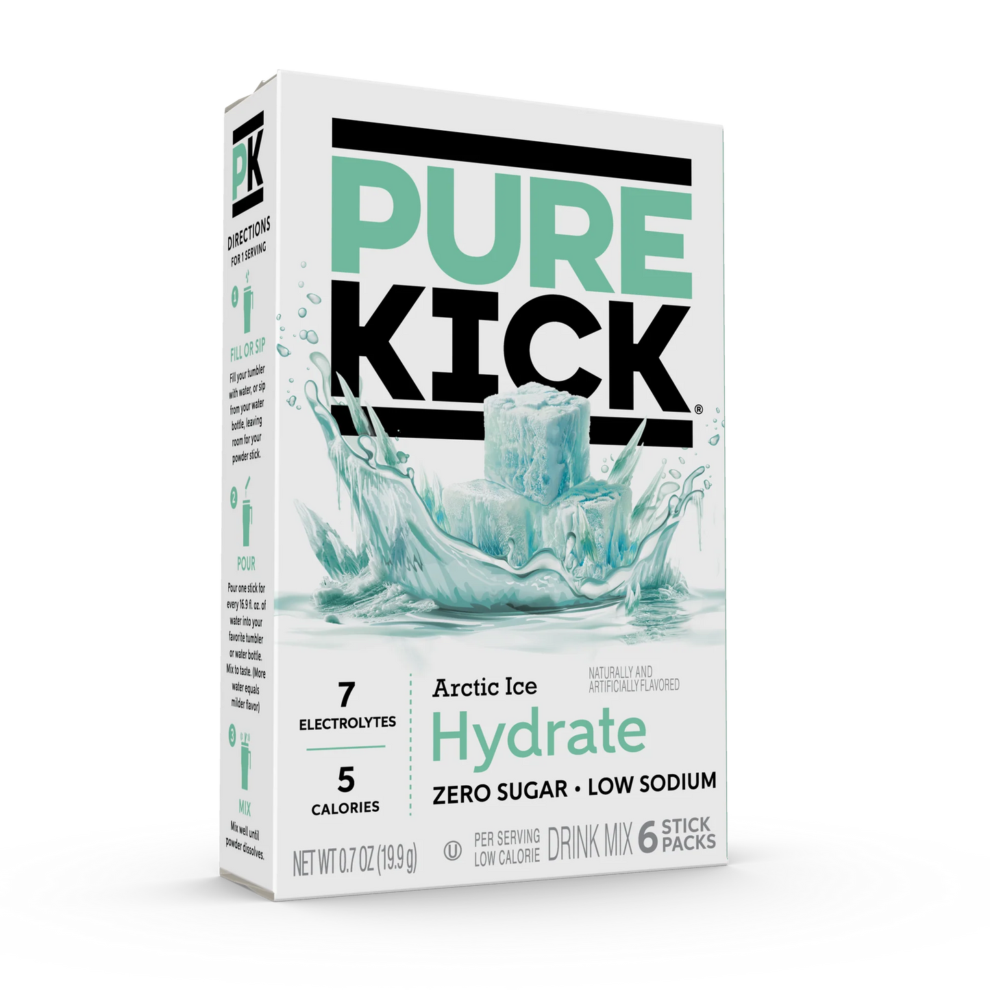 Pure Kick Singles To Go Drink Mix Sachets Aura Ice Hydrate (12 x 6ct)