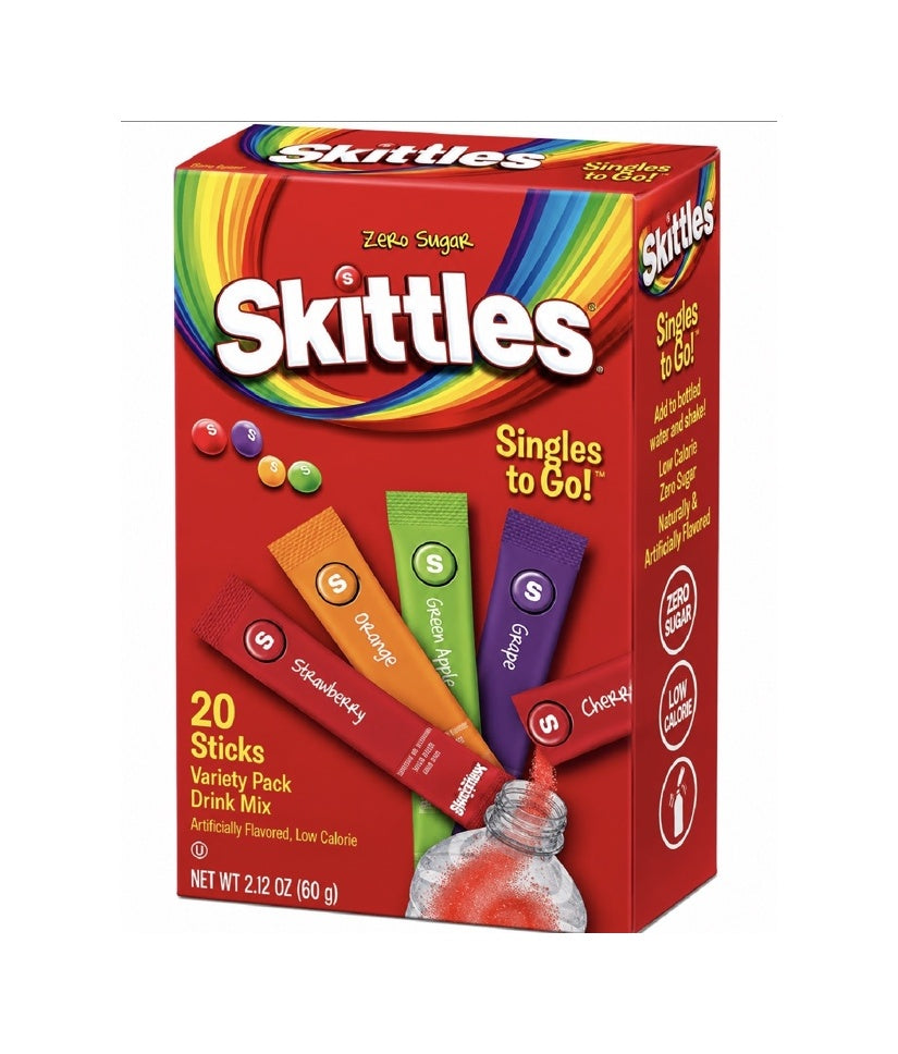 Skittles Orignal Singles To Go Drink Mix Sachets (20 x 6ct)