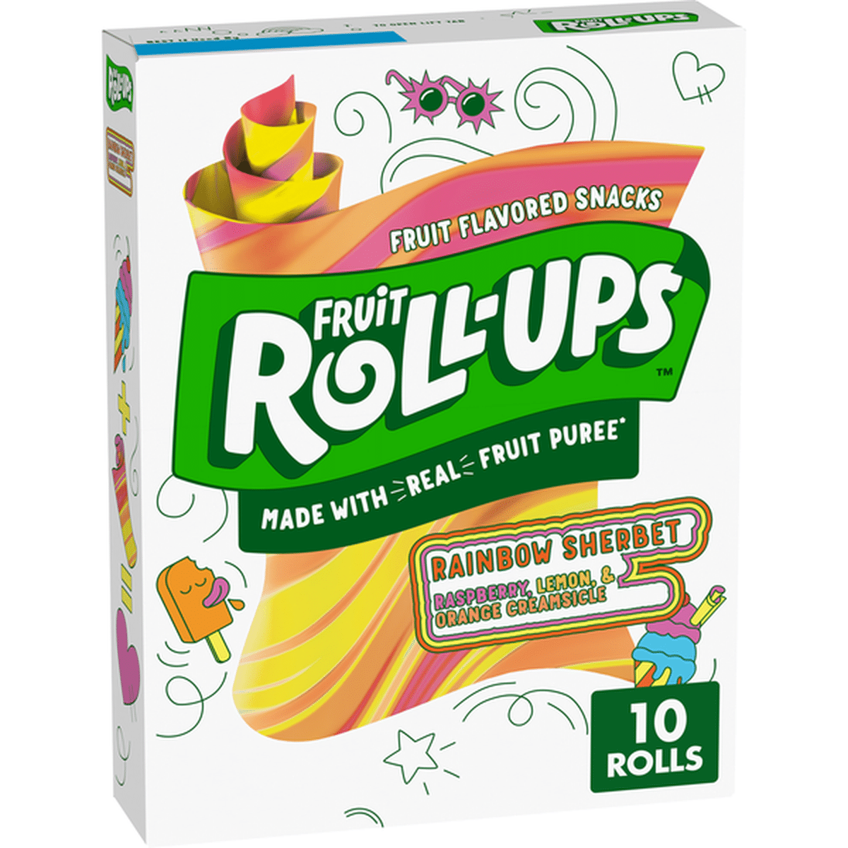 Rainbow Sherbert Fruit Roll Ups Betty Crocker (10 x 10ct)