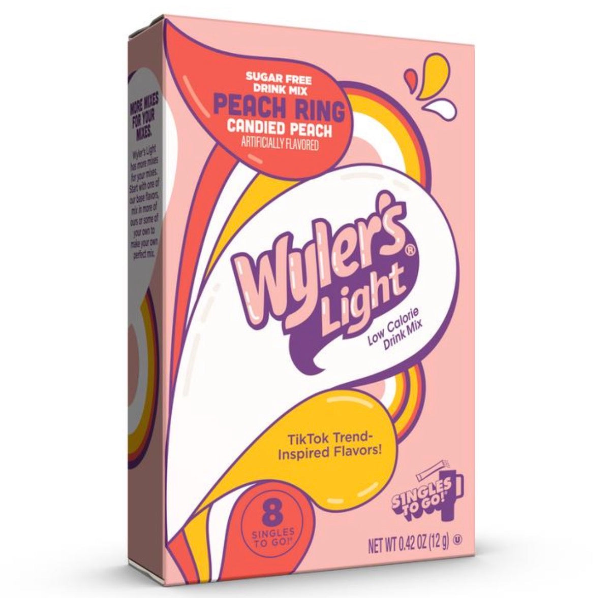 Wylers Light Singles To Go Drink Mix Sachets Peach Ring (12 x 8ct)