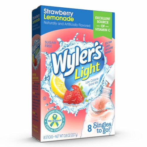 Wylers Light Singles To Go Drink Mix Sachets Strawberry Lemonade  (12 x 6ct)