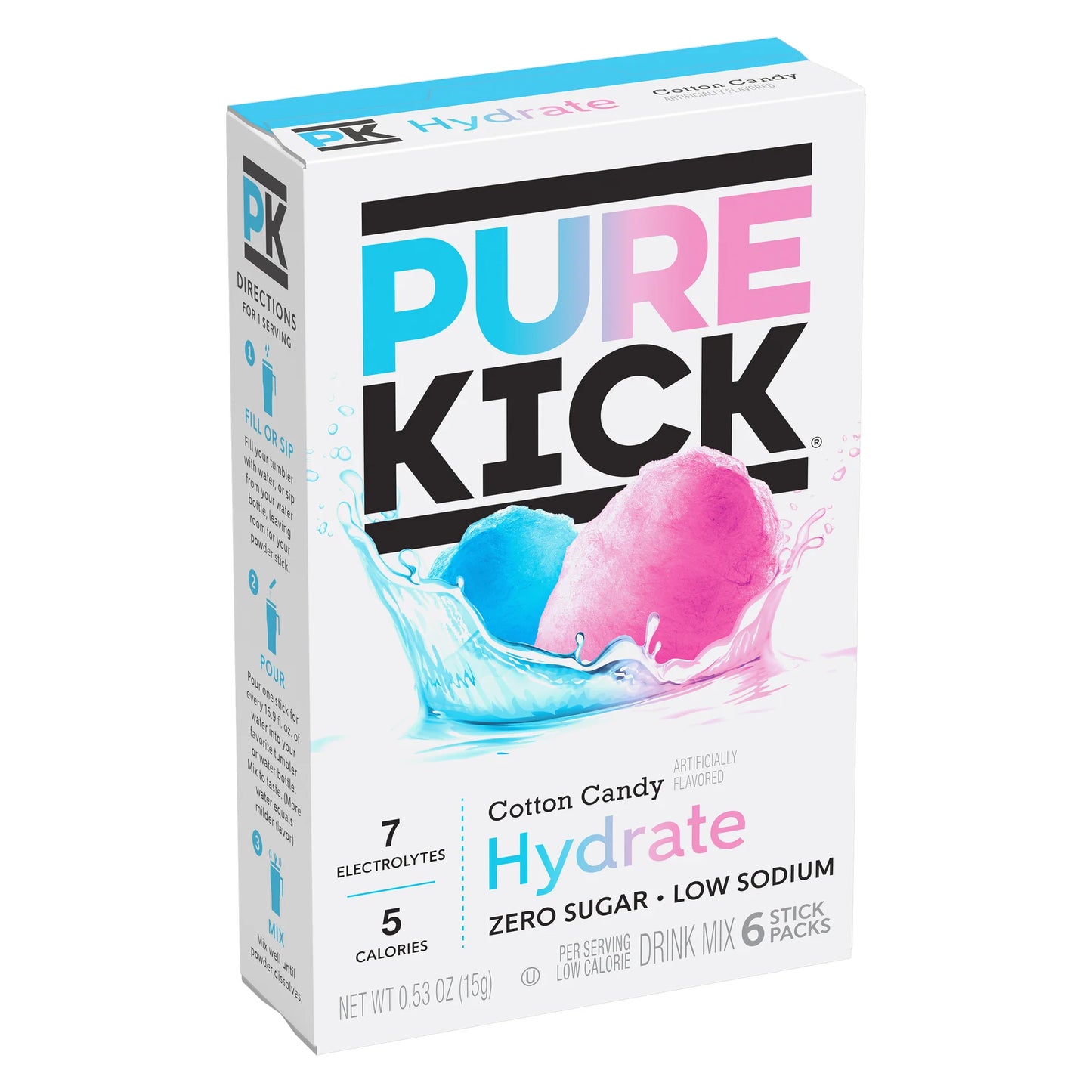 Pure Kick Singles To Go Drink Mix Sachets Cotton Candy (12 x 6ct)