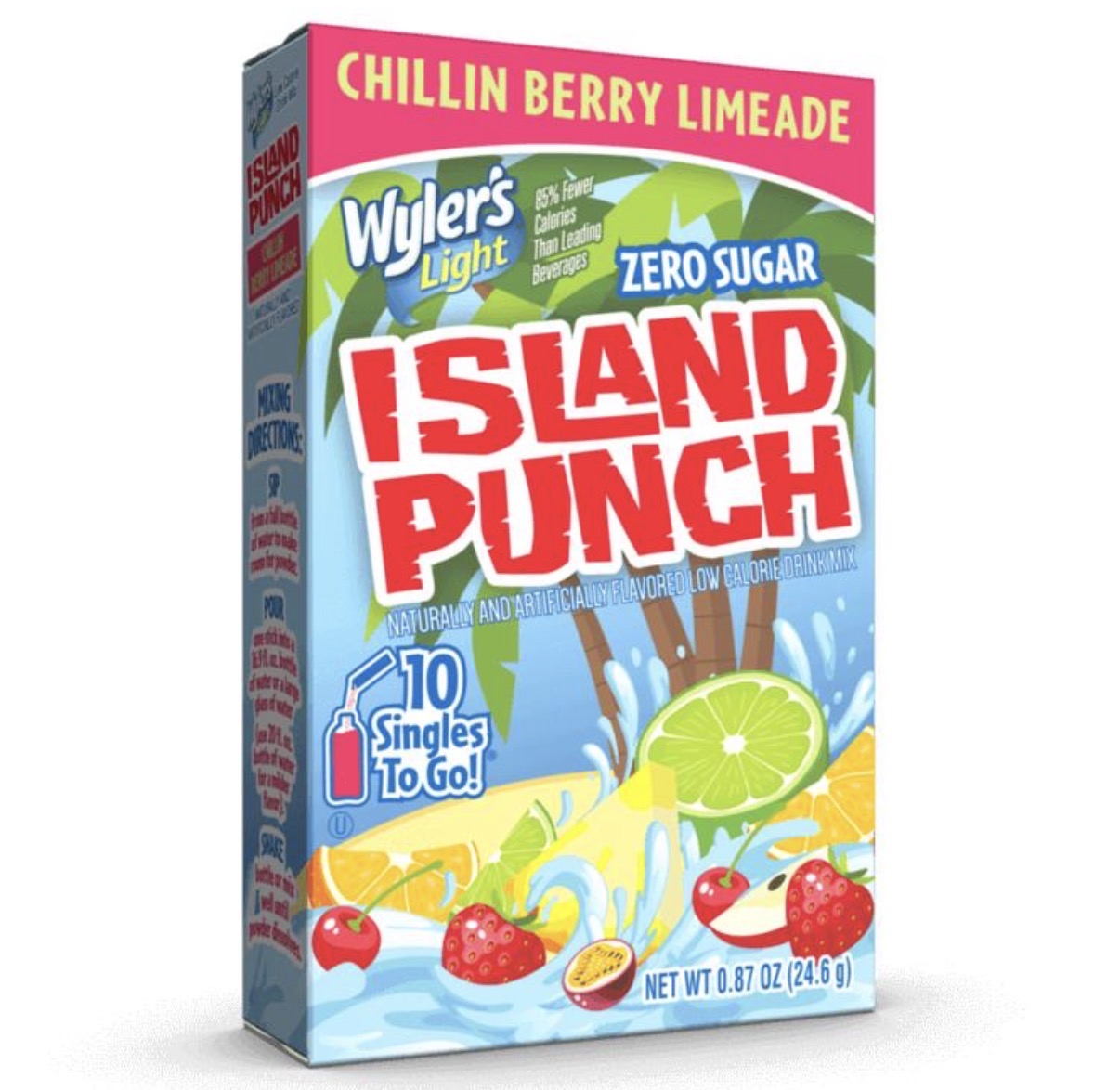Wylers Light Singles To Go Drink Mix Sachets Chillin Berry Limeade  (12 x 10ct)