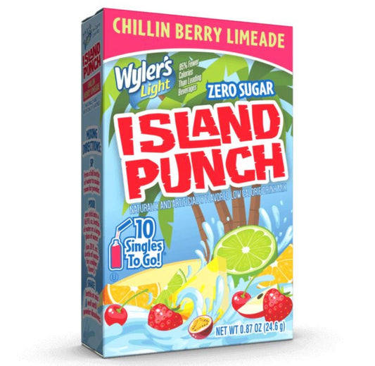 Wylers Light Singles To Go Drink Mix Sachets Chillin Berry Limeade  (12 x 10ct)