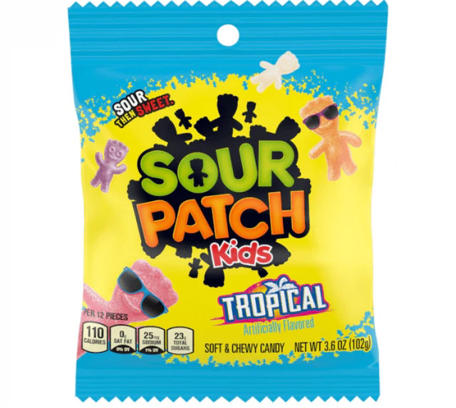 Sour Patch Kids Tropical Peg Bag (12 x 102g)