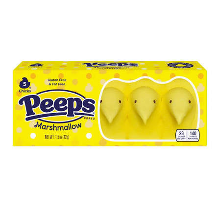 Peeps Easter Yellow Chicks 5PK (42g) - 24CT