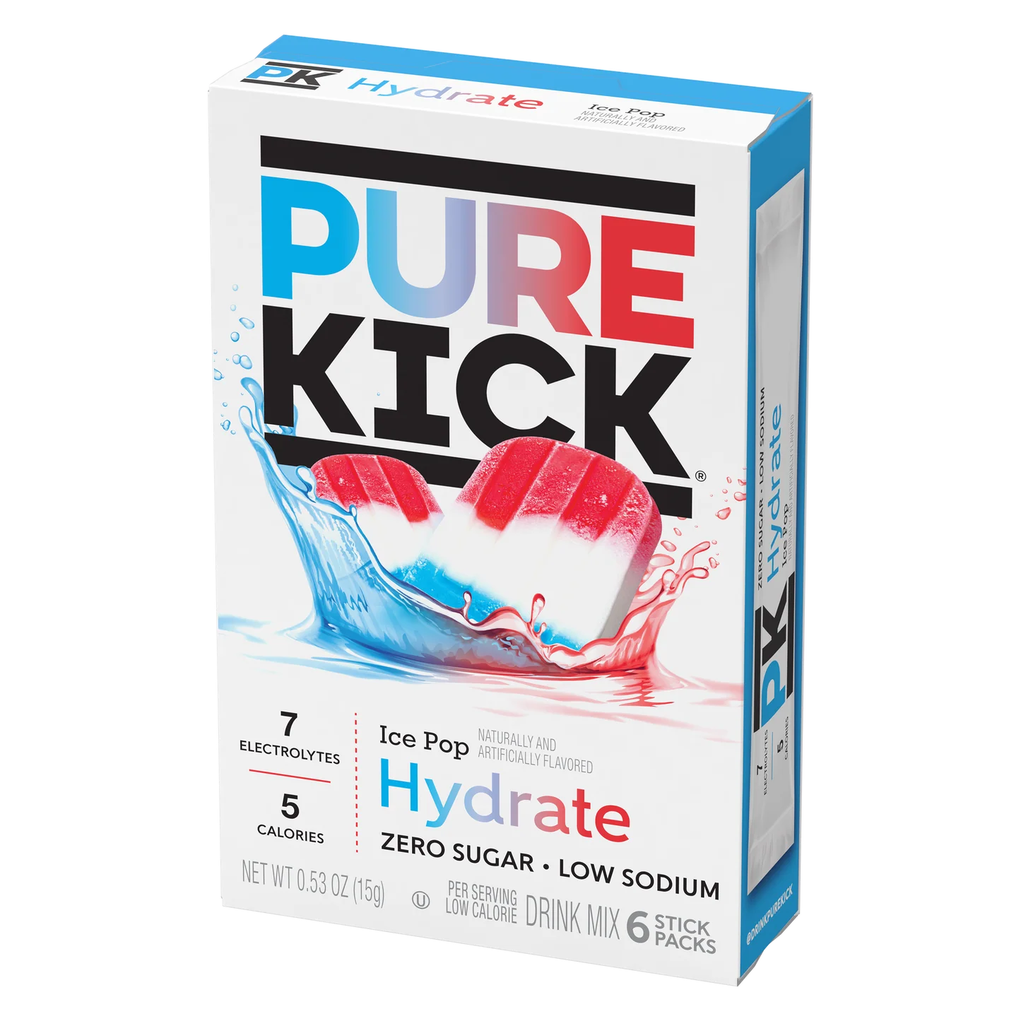 Pure Kick Singles To Go Drink Mix Sachets Ice Pop (12 x 6ct)