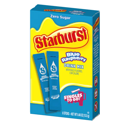 Starburst Singles To Go Drink Mix Sachets Blue Raspberry (12 x 6ct)