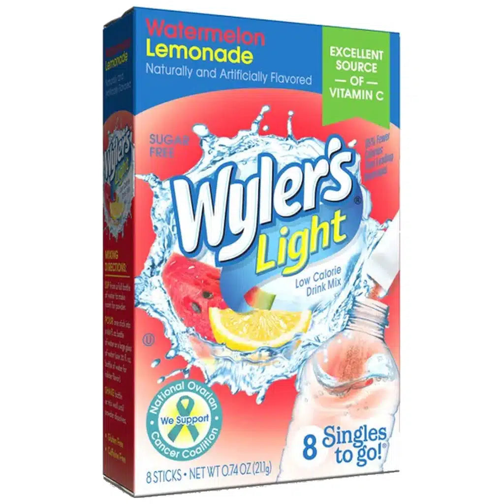 Wylers Light Singles To Go Drink Mix Sachets Watermelon Lemonade  (12 x 6ct)