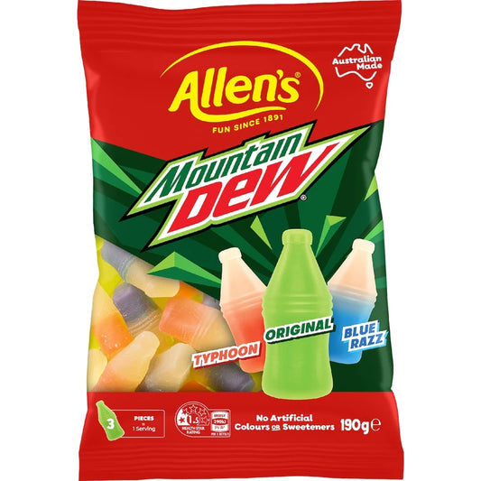 Allen’s Mountain Dew Bottles (12 x 190g) (Australia)