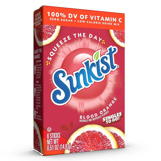 Sunkist Singles To Go Drink Mix Sachets Blood Orange (12 x 6ct)