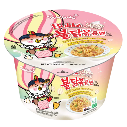 Samyang Buldak Ramen Noodles Big Bowl Creamy Carbonara (16 x 105g)