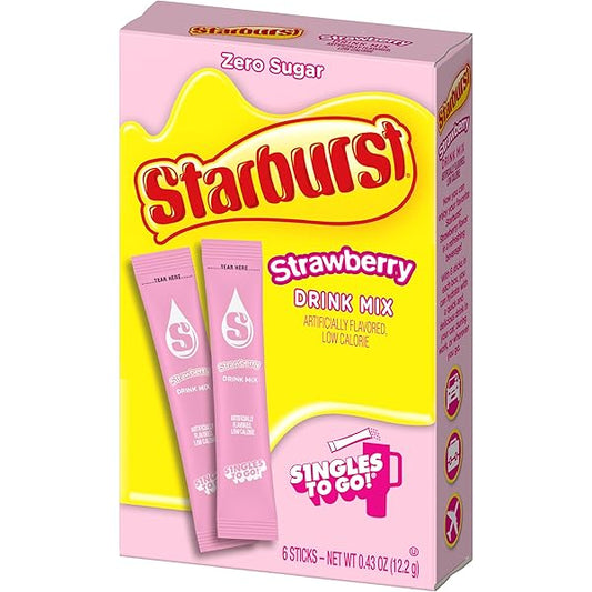 Starburst Singles To Go Drink Mix Sachets All Pink Strawberry  (12 x 6ct)