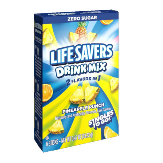 Lifesavers 2 in 1 Singles To Go Drink Mix Sachets Pineapple Punch (12 x 6ct)