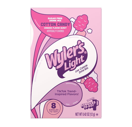 Wylers Light Singles To Go Drink Mix Sachets Cotton Candy (12 x 8ct)