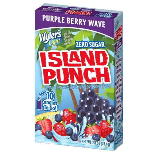 Wylers Light Singles To Go Drink Mix Sachets Purple Berry Wave (12 x 10ct)