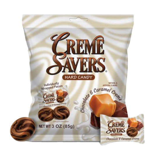 Creme Savers Hard Candy Chocolate & Caramel Creme 3oz (85g) - 12CT
