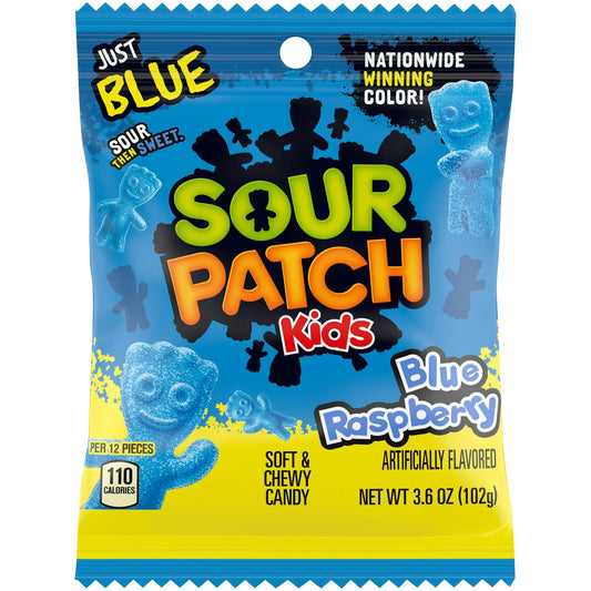 Sour Patch Kids Blue Raspberry Peg Bag (12 x 102g)