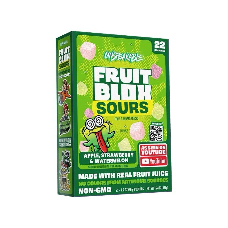FruitBlox Unspeakable SOURS Apple & Strawberry (22 Pouches)